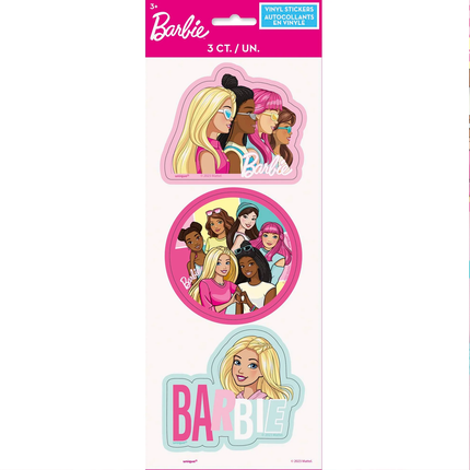 Barbie Birthday Stickers, 3 Count