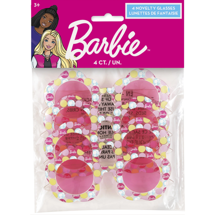 Barbie Flower Shaped Novelty Glasses 4ct