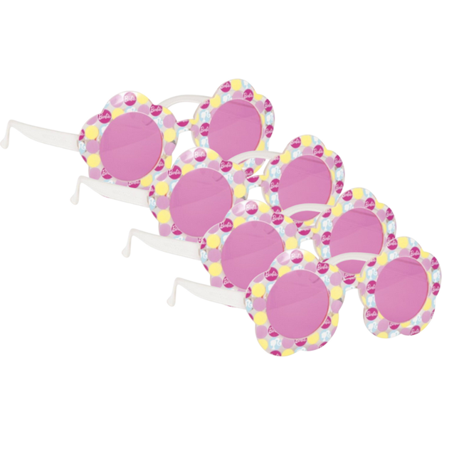 Barbie Flower Shaped Novelty Glasses 4ct