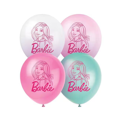 Barbie Printed Latex Balloons, 12 Inches, 8 Count
