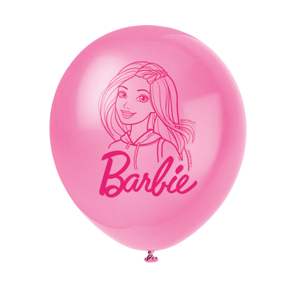 Barbie Printed Latex Balloons, 12 Inches, 8 Count