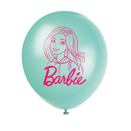 Barbie Printed Latex Balloons, 12 Inches, 8 Count