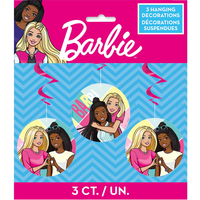 Barbie Birthday Spiral Decoration Kit with Cutouts, 3 Count