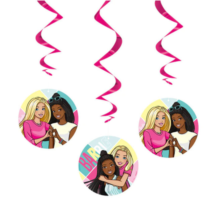 Barbie Birthday Spiral Decoration Kit with Cutouts, 3 Count