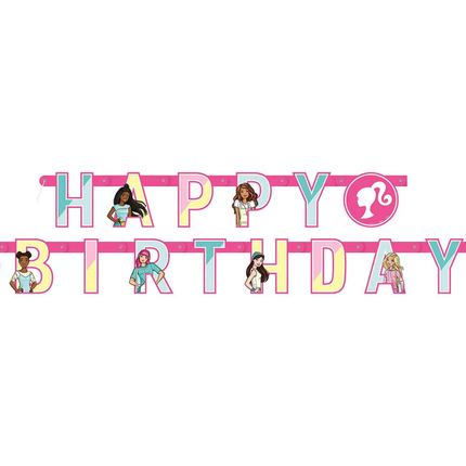 Barbie Happy Birthday Jointed Letter Paper Banner
