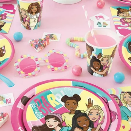 Barbie Birthday Round Lunch Paper Plates, 9 Inches, 8 ct