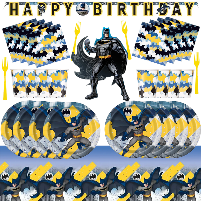Batman Birthday Party Supplies Set for 16 Guests