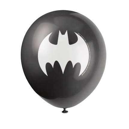 Black balloon with a white bat symbol on a white background