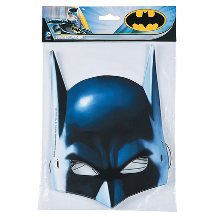Batman mask in packaging with Batgirl and Batman logo on a white background