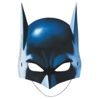 Blue superhero mask with pointed ears on a white background