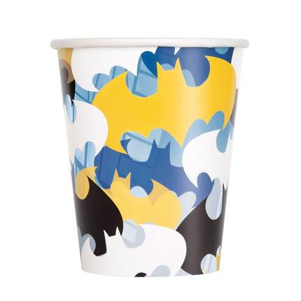 Colorful paper cup with abstract design on a white background