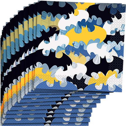 Stack of decorative napkins with wave design