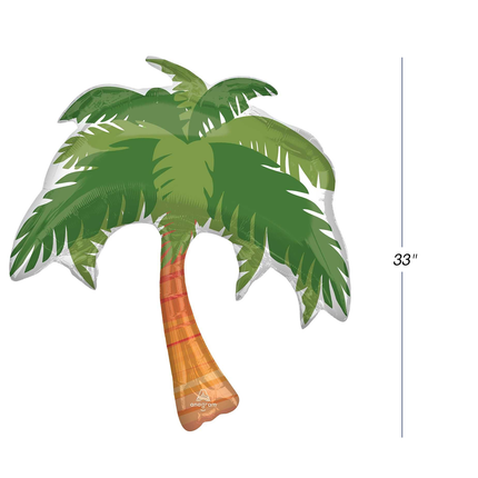 Beach Life Palm Tree Foil Balloon 33 inches