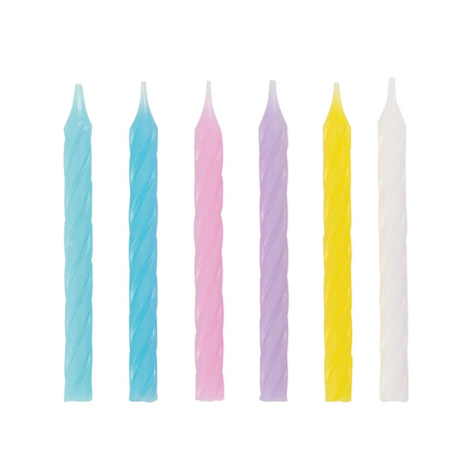 Birthday Candles - Assorted Pastel Colors, 24ct