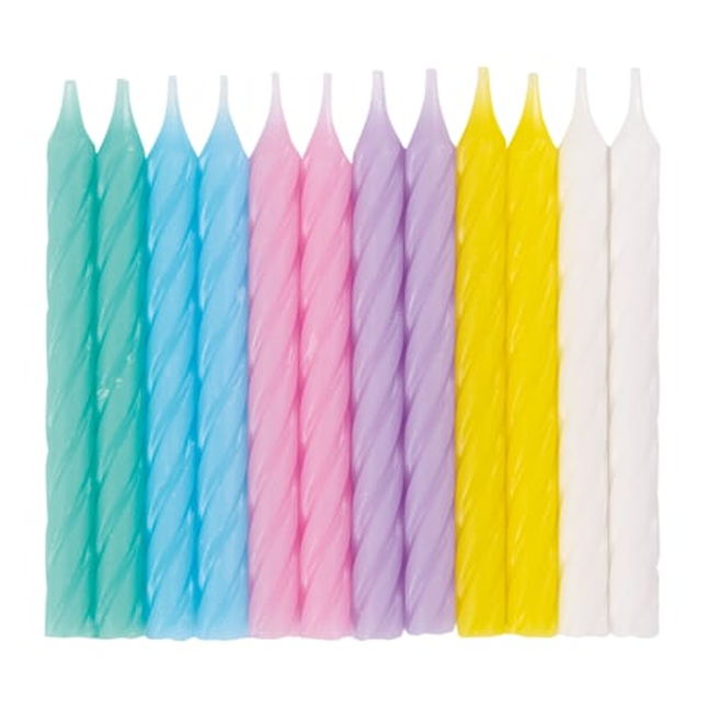Birthday Candles - Assorted Pastel Colors, 24ct