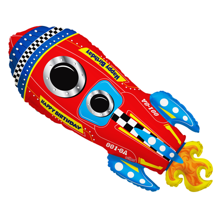 Birthday Space Ship Foil Balloon 28 inches