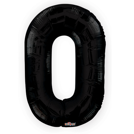 Black 0 Number Foil Balloon 34"
