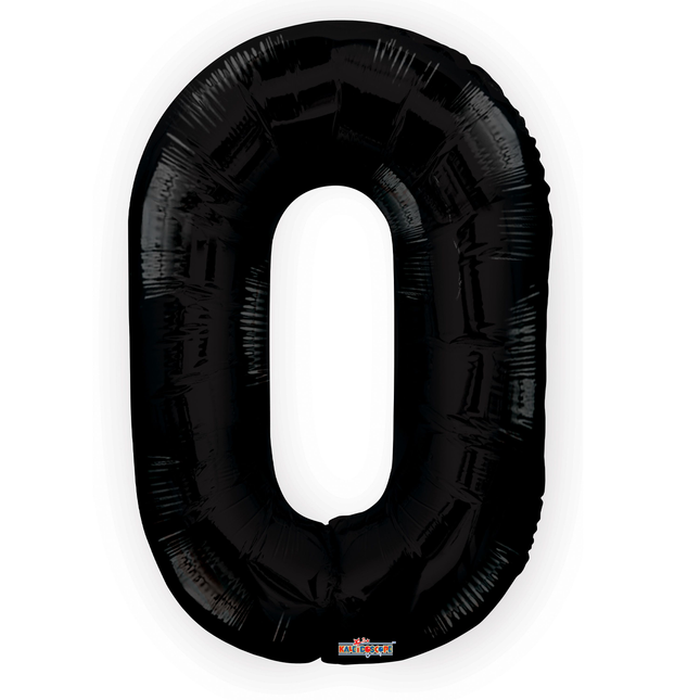 Black 0 Number Foil Balloon 34"