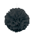 Black Solid Hanging Tissue Pom Pom 16