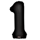 Black 1 Number Foil Balloon 34