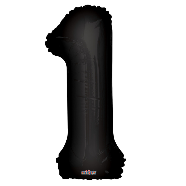 Black 1 Number Foil Balloon 34"