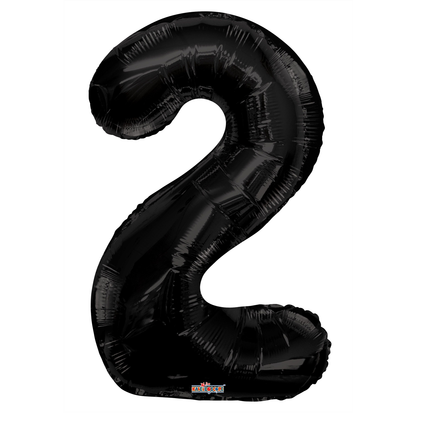 Black 2 Number Foil Balloon 34"