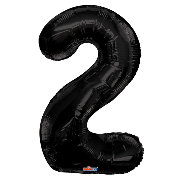 Black 2 Number Foil Balloon 34"