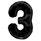 Black 3 Number Foil Balloon 34