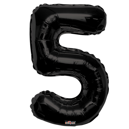 Black 5 Number Foil Balloon 34"