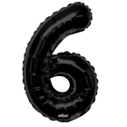 Black 6 Number Foil Balloon 34