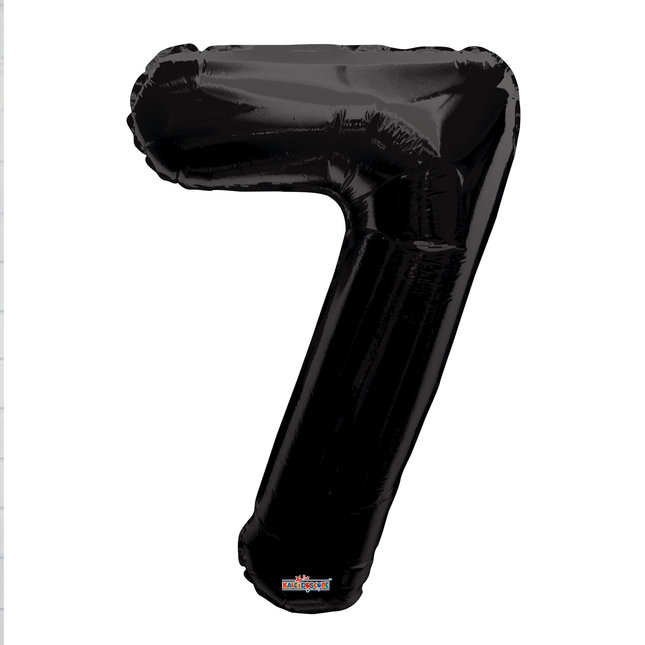 Black 7 Number Foil Balloon 34"