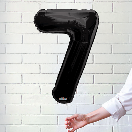Black 7 Number Foil Balloon 34"