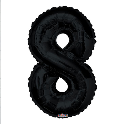 Black 8 Number Foil Balloon 34"