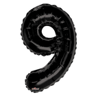 Black 9 Number Foil Balloon 34