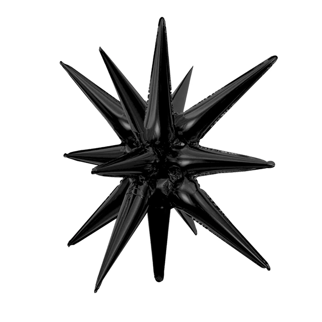 Black Explosion Star Foil Balloon 22"