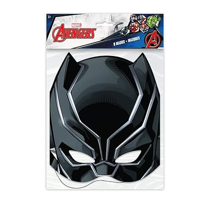 Black Panther mask in packaging with Marvel Avengers logo