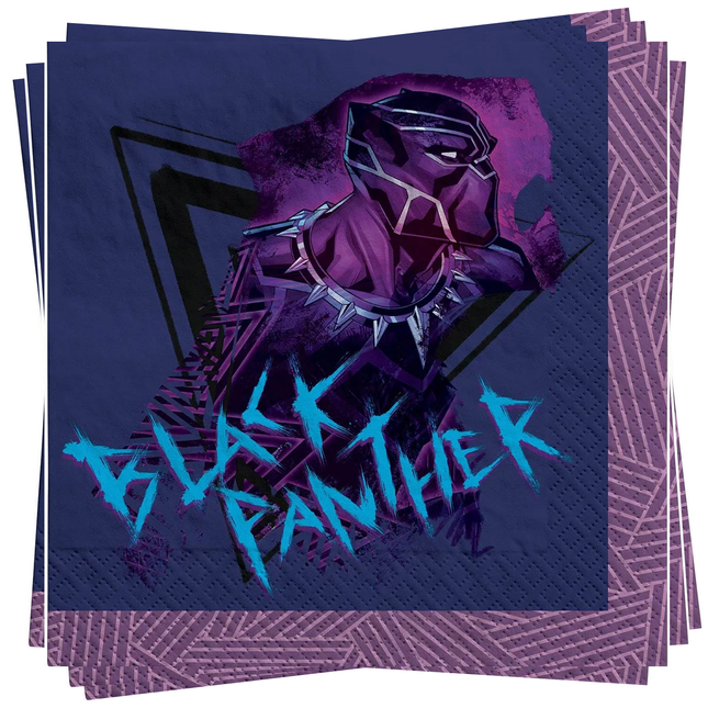 Napkins with Black Panther design on a blue background