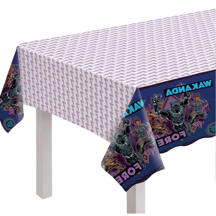 Tablecloth with Black Panther design on a white background