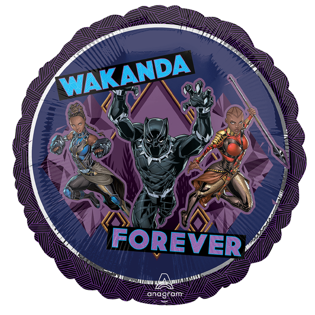 Black Panther Wakanda Round Foil Balloon 18"