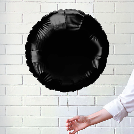 Black Round Foil Balloon 18″