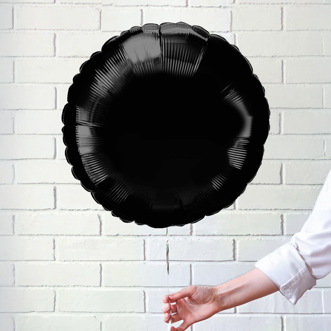 Black Round Foil Balloon 18″