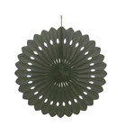 Black Solid Tissue Paper Fan 16