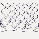Black Solid Hanging Swirl Decorations, 8ct