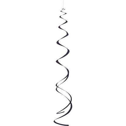 Black Solid Hanging Swirl Decorations, 8ct