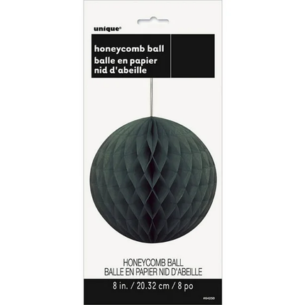 Black Solid Honeycomb Ball 8"