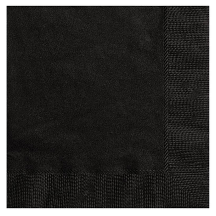 Black Solid Luncheon Paper Napkins, 20ct