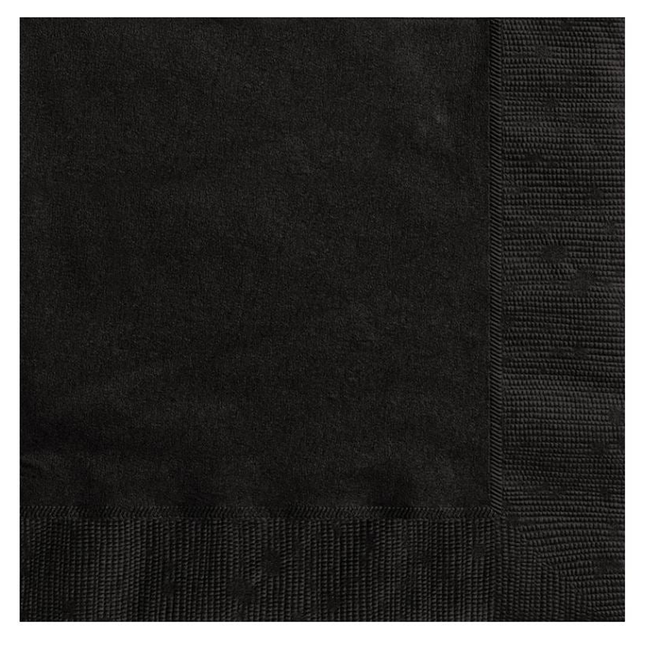 Black Solid Luncheon Paper Napkins, 20ct