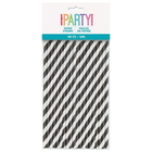 Black Striped Paper Straws, 40ct