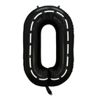 Black White Stripes 0 Number Foil Balloon 40