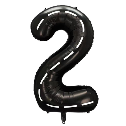 Black White Stripes 2 Number Foil Balloon 40"